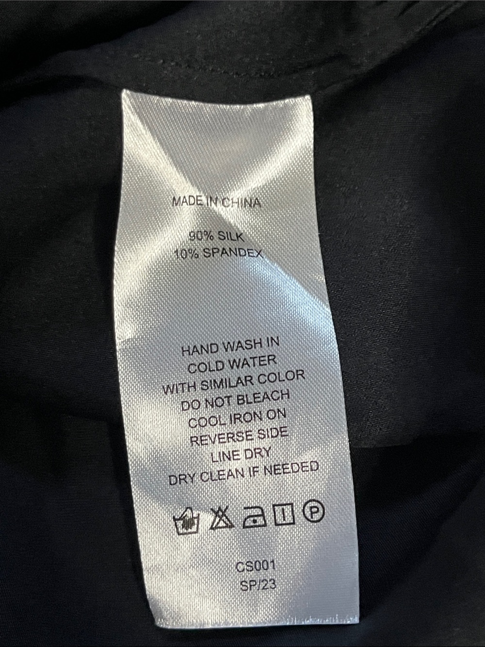 Quince Black Washable Stretch Silk Notch Collar Blouse size Large staple piece - Picture 6 of 8